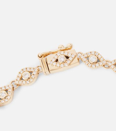 Sydney Evan Evil Eye 14kt Yellow Gold Bracelet With Diamonds In 0