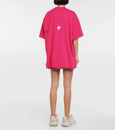 Shop Vetements Logo Cotton Jersey T-shirt In Hot Pink