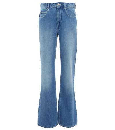 Shop Isabel Marant Étoile Belvira High-rise Bootcut Jeans In Light Blue