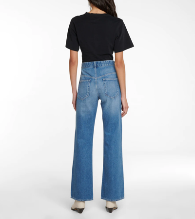 Shop Isabel Marant Étoile Belvira High-rise Bootcut Jeans In Light Blue