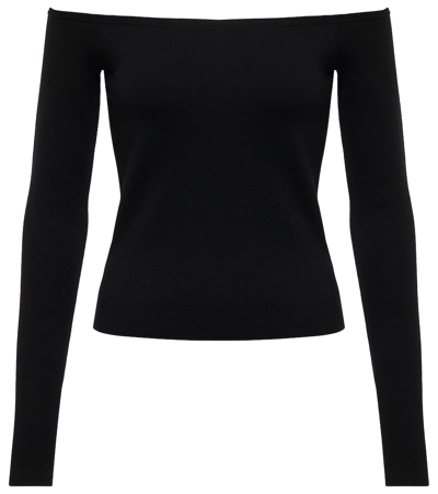 Gabriela Hearst Ameri Off-shoulder Wool And Silk Top In Black
