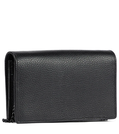 Shop Gucci Gg Marmont Leather Wallet On Chain In Nero/nero