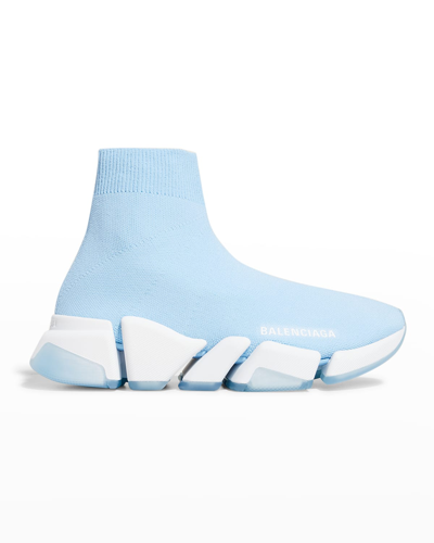 Shop Balenciaga Speed 2.0 Logo Knit Sock Sneakers In 9056 Whit Whit Tr