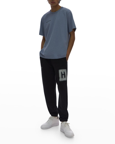 Shop Helmut Lang Men's Blur Logo Jogger Pants In Blk