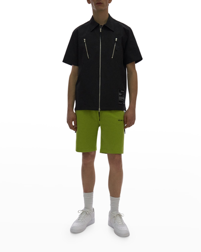 Shop Helmut Lang Men's Full-zip Sport Shirt In Blk