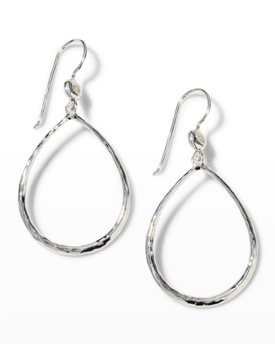 Shop Ippolita Teardrop Earrings In Sterling Silver With Diamonds