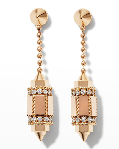Shop Roberto Coin 18k Rose Gold & Diamond Drop Earrings