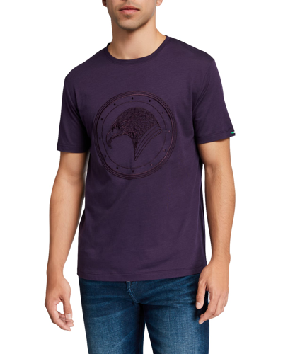 Shop Stefano Ricci Men's Tonal Graphic T-shirt In Purple