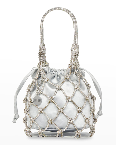 Shop Judith Leiber Sparkle Crystal Net Top-handle Bag In Silver Rhine