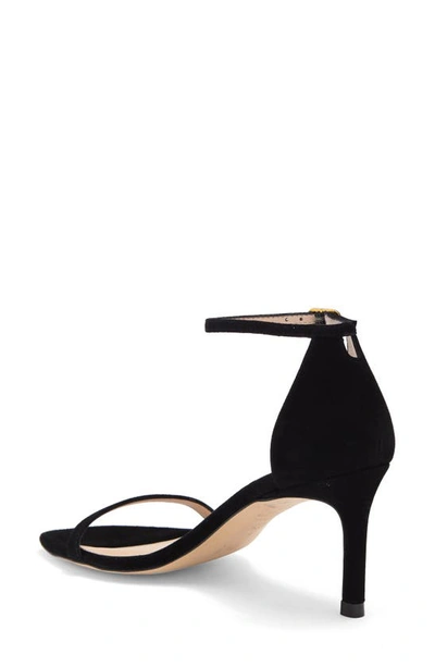 Stuart Weitzman Nunaked Suede Sandals In Black