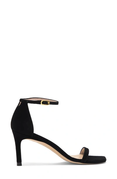Stuart Weitzman Nunaked Suede Sandals In Black