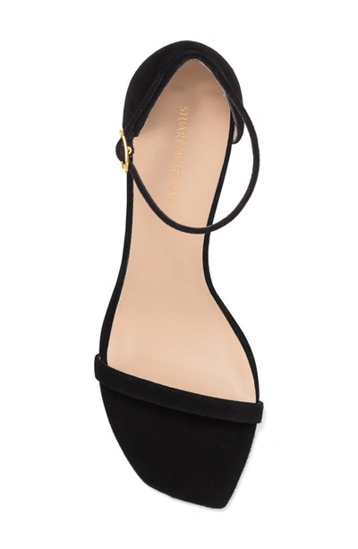 Stuart Weitzman Nunaked Suede Sandals In Black