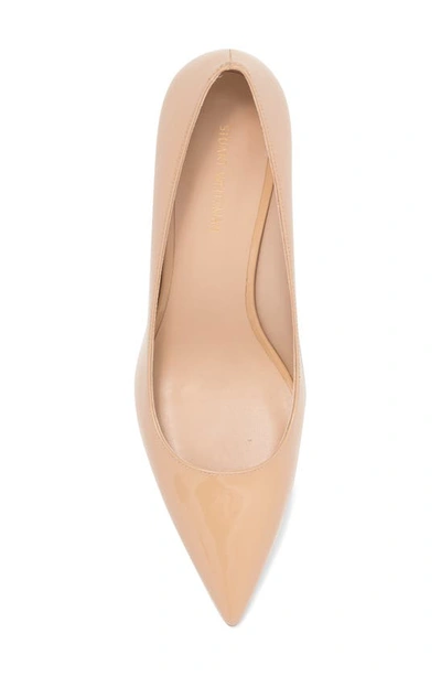 Stuart Weitzman Leigh 75 Patent Pump In Golden Beige