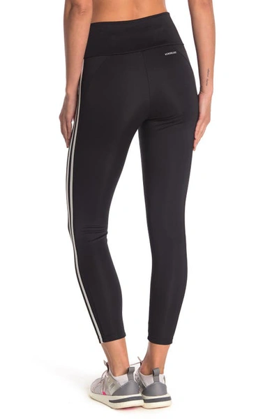 Shop Adidas Originals Designed To Move High Rise 3-stripes 7/8 Sport Tights In Black/whit