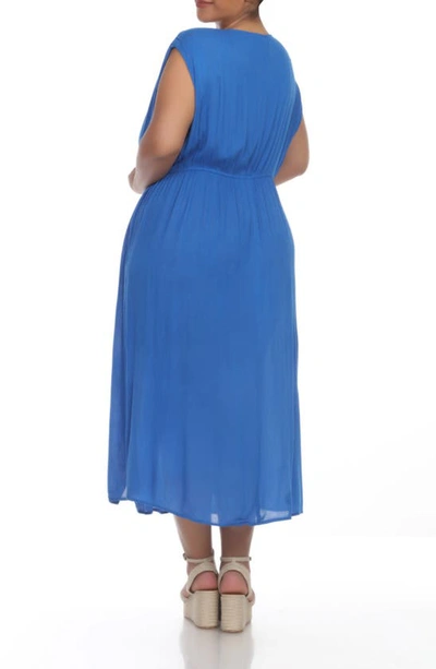 Shop Boho Me Maxi Cover Up Dress In Lapis Blue