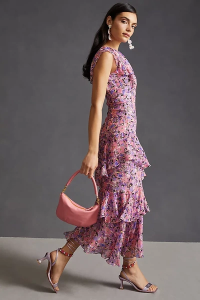Shop Shoshanna Priya Ruffled Tiered Maxi Dress In Pink