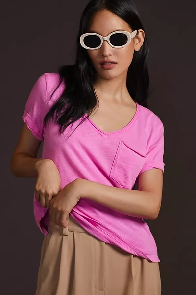 Shop T.la Classic V-neck Tee In Pink