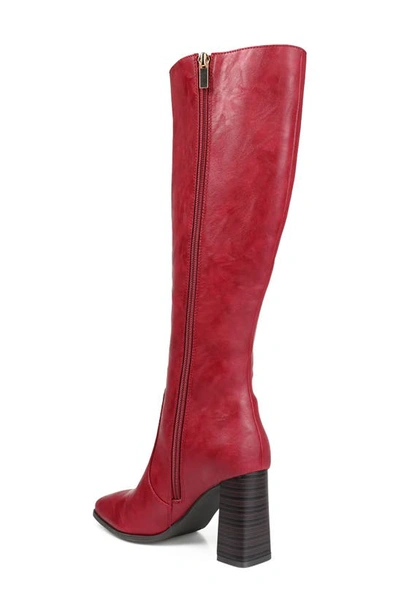 Journee Collection Karima Vegan Leather Tall Boot In Red
