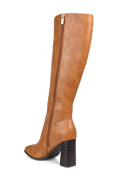 Journee Collection Karima Vegan Leather Tall Boot In Cognac