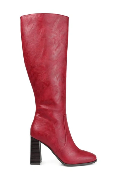 Journee Collection Karima Vegan Leather Tall Boot In Red
