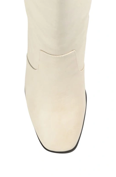 Journee Collection Karima Tall Vegan Leather Block Heel Boot In Off White