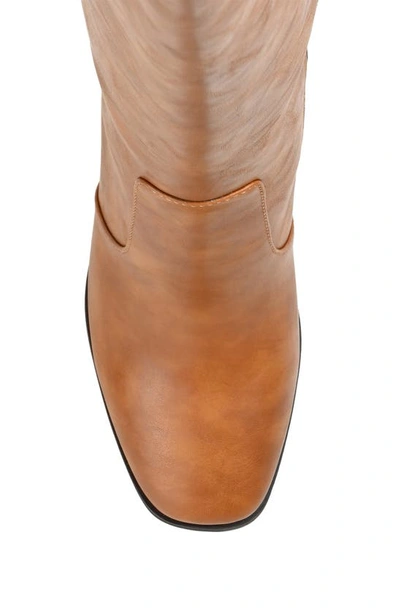 Journee Collection Karima Vegan Leather Tall Boot In Cognac