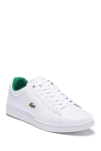 Shop Lacoste Hydez Leather Sneaker In 082 White/green