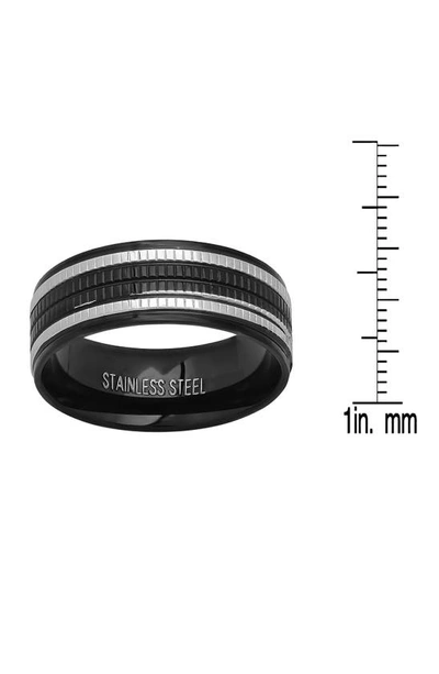 Shop Hmy Jewelry Two-tone Stainless Steel Ring In Two Tone