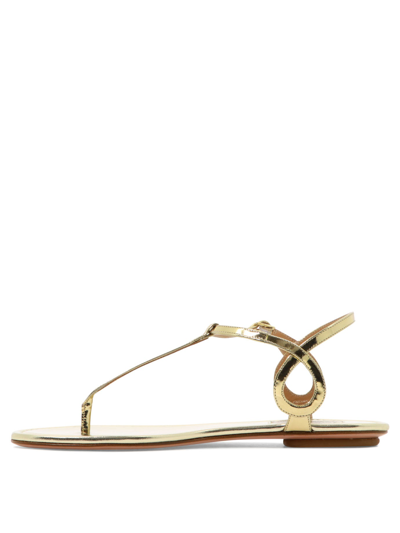 Shop Aquazzura "almost Bare" Sandals In Gold