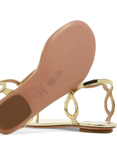 Shop Aquazzura "almost Bare" Sandals In Gold