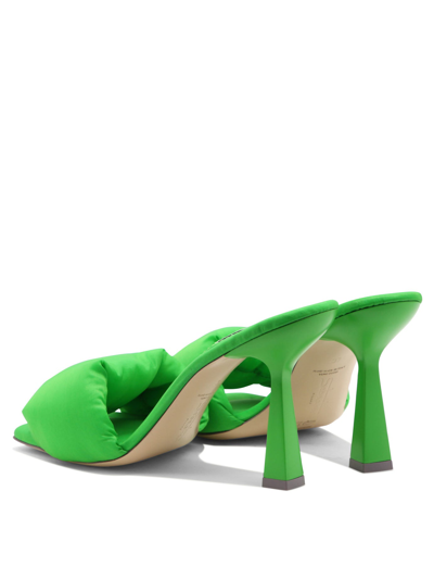 Shop Sebastian Milano "puff" Sandals In Green
