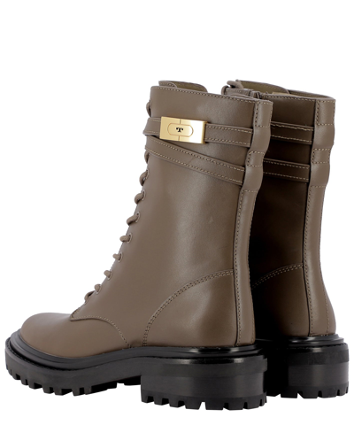 Shop Tory Burch "t Hardware" Military Boots In Brown