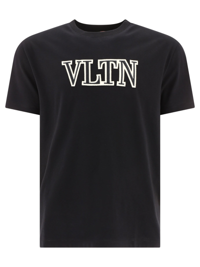 Shop Valentino "vltn" T-shirt In Black  