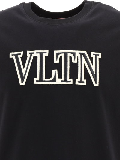 Shop Valentino "vltn" T-shirt In Black  