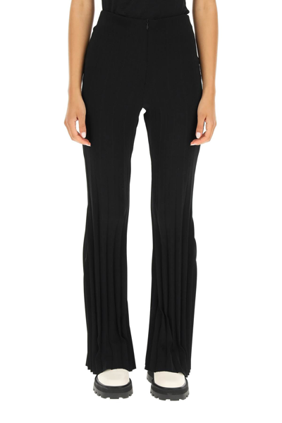 Shop A.w.a.k.e. Mode Pleated Flare Trousers In Black