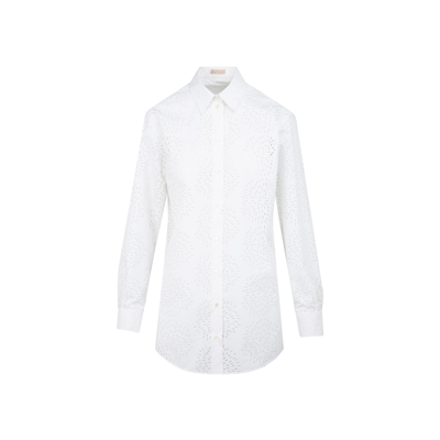 Shop Alaïa Alaia  Chemise Feu D`artifices Blouse Shirt In White