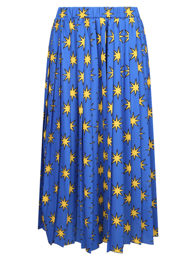 Shop Alessandro Enriquez Printed Skirt In Blue