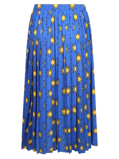 Shop Alessandro Enriquez Printed Skirt In Blue