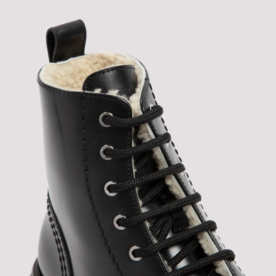 Shop Alexander Mcqueen Leather Ankle Boots Shoes In Black