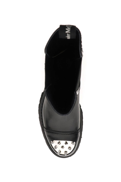 Shop Alexander Mcqueen Chelsea Boots With Studded Toe-cap In Black