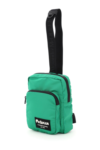 Shop Alexander Mcqueen Nylon Crossbody Bag In Green