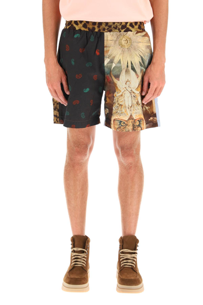 Shop Aries Megablaster Patchwork Board Shorts In Mixed Colours