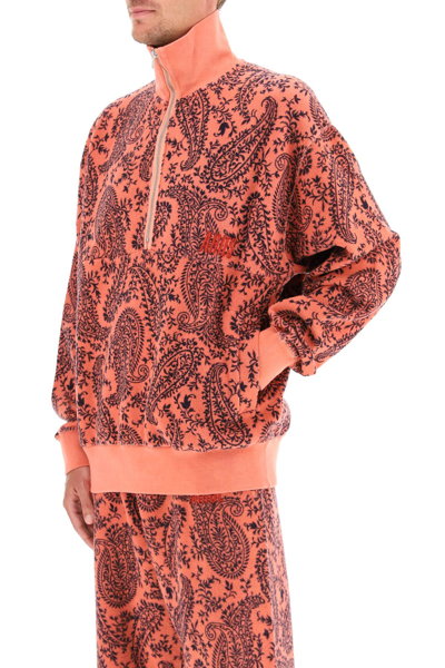 Shop Aries Paisley Reverse Fleece Sweatshirt In Mixed Colours