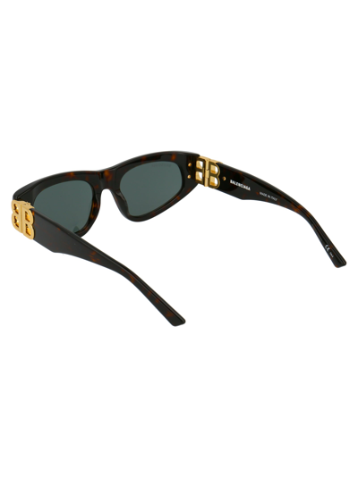 Shop Balenciaga Sunglasses In 002 Havana Gold Green