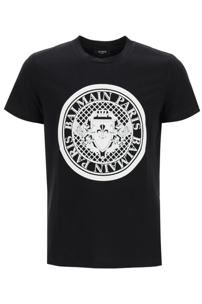 Shop Balmain Logo Medallion T-shirt In Mixed Colours