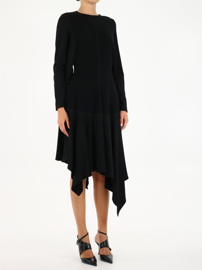 Shop Loewe Black Asymmetrical Dress