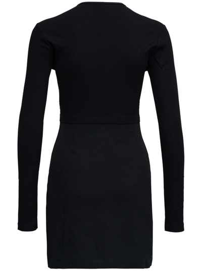 Shop Dion Lee Black Cotton Dress With Cut Out Inserts