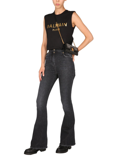 Shop Balmain Bootcut Jeans In Black