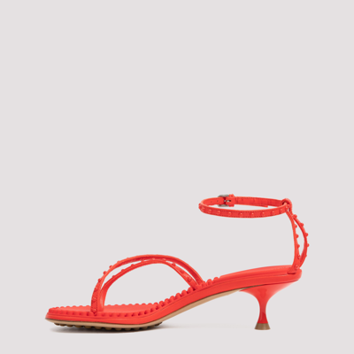 Shop Bottega Veneta Leather Sandals Shoes In Red