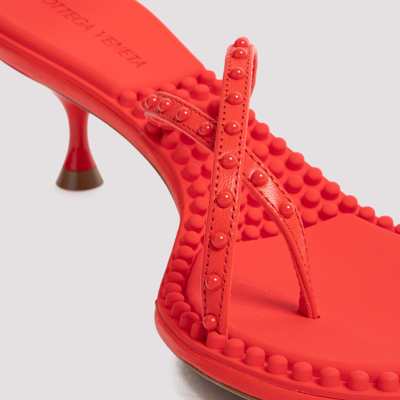 Shop Bottega Veneta Leather Sandals Shoes In Red